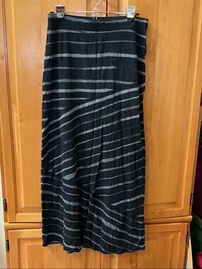 Express Black and Gray Horizontal Stripe Maxi Skirt